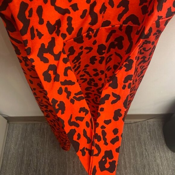 Who What Wear: Bold Red Cheetah Print Midi Dress - Picture 4 of 4